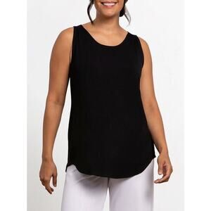 Sympli Women's Black Bamboo Tank Top Size L Sleeveless NWT